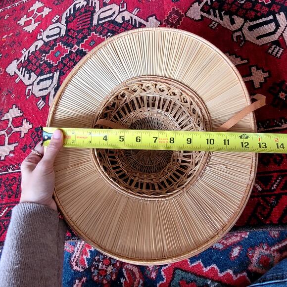 Vtg 60's Straw Safari Hat Helmet Jungle Hat Explorer - Picture 6 of 7